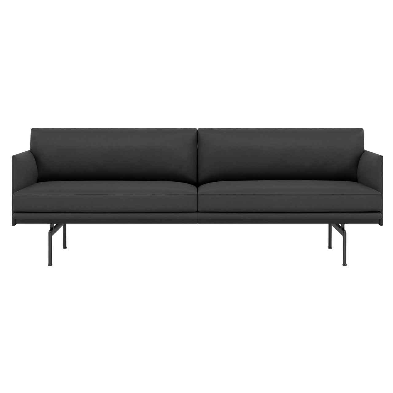 Outline Studio Sofa: Black + High + Large - 86.6