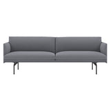 Outline Studio Sofa: Black + High + Large - 86.6