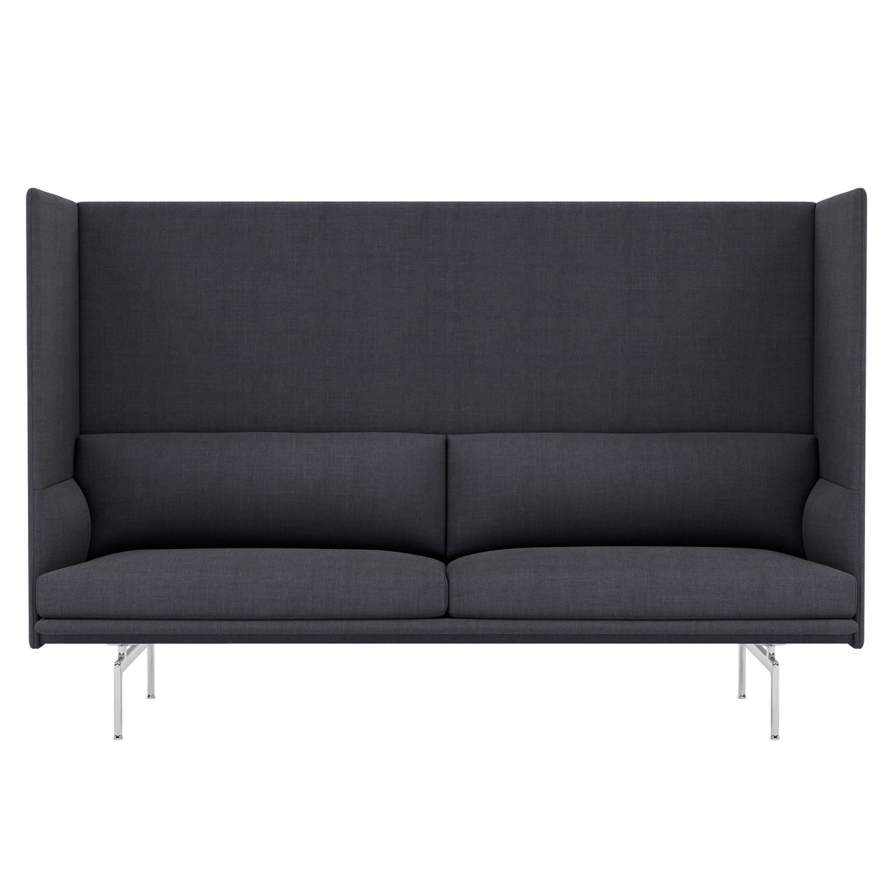 Outline Highback 3-Seater Sofa: Large + High + Polished Aluminum