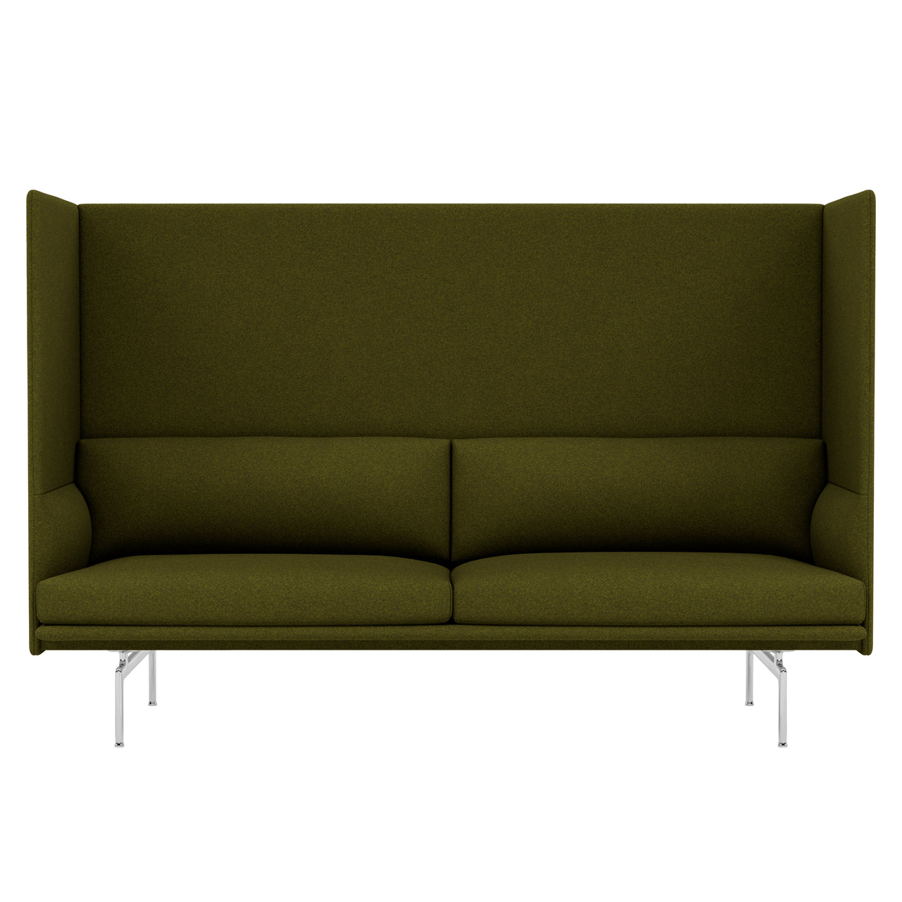 Outline Highback 3-Seater Sofa: Large + High + Polished Aluminum