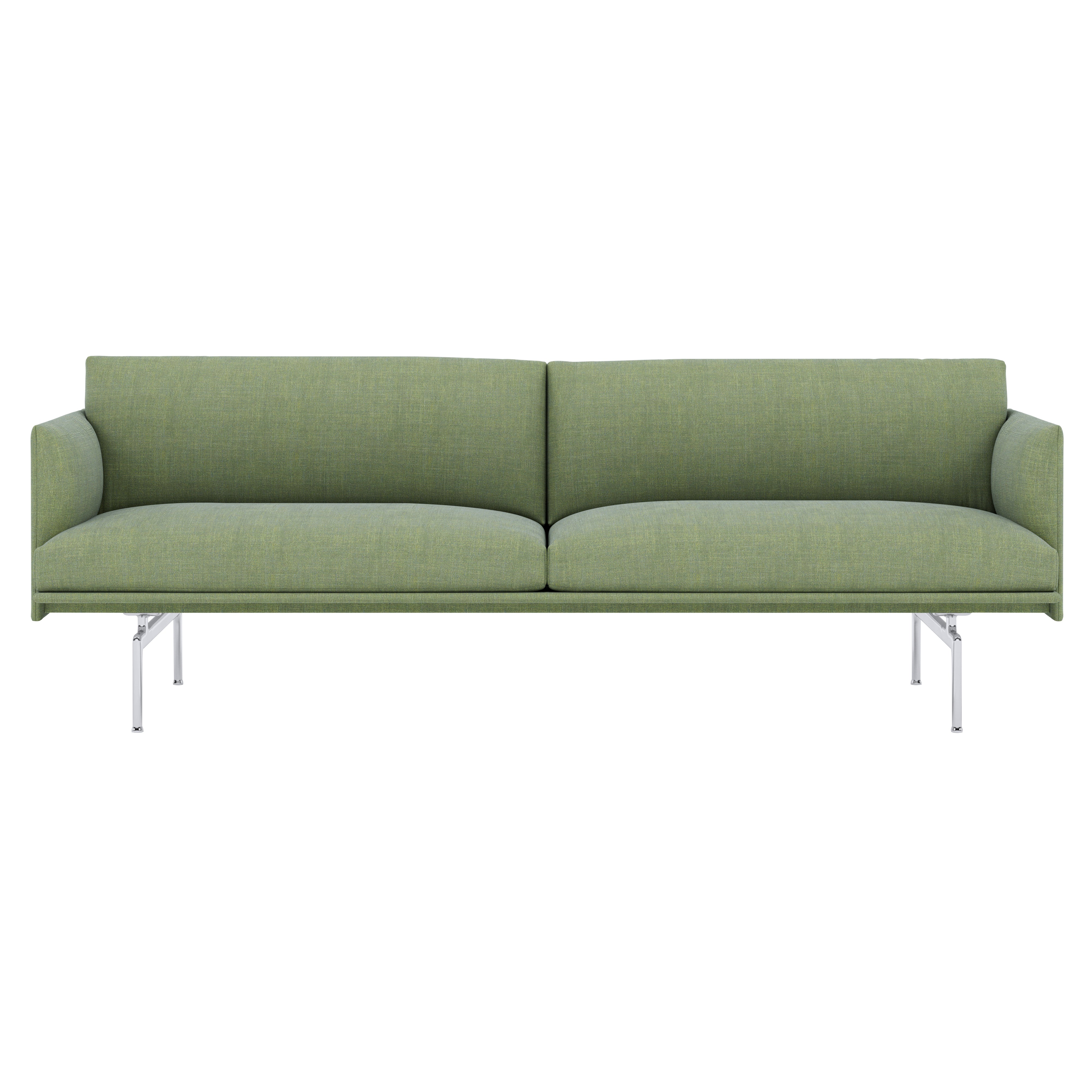 Outline Studio Sofa: Polished Aluminum + High + Large - 86.6