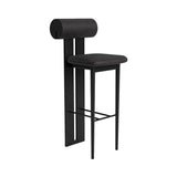 Hippo Bar + Counter Chair: Full Upholstered + Bar + Black Oak