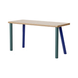 Homework Desk: Beech + Blue + Green