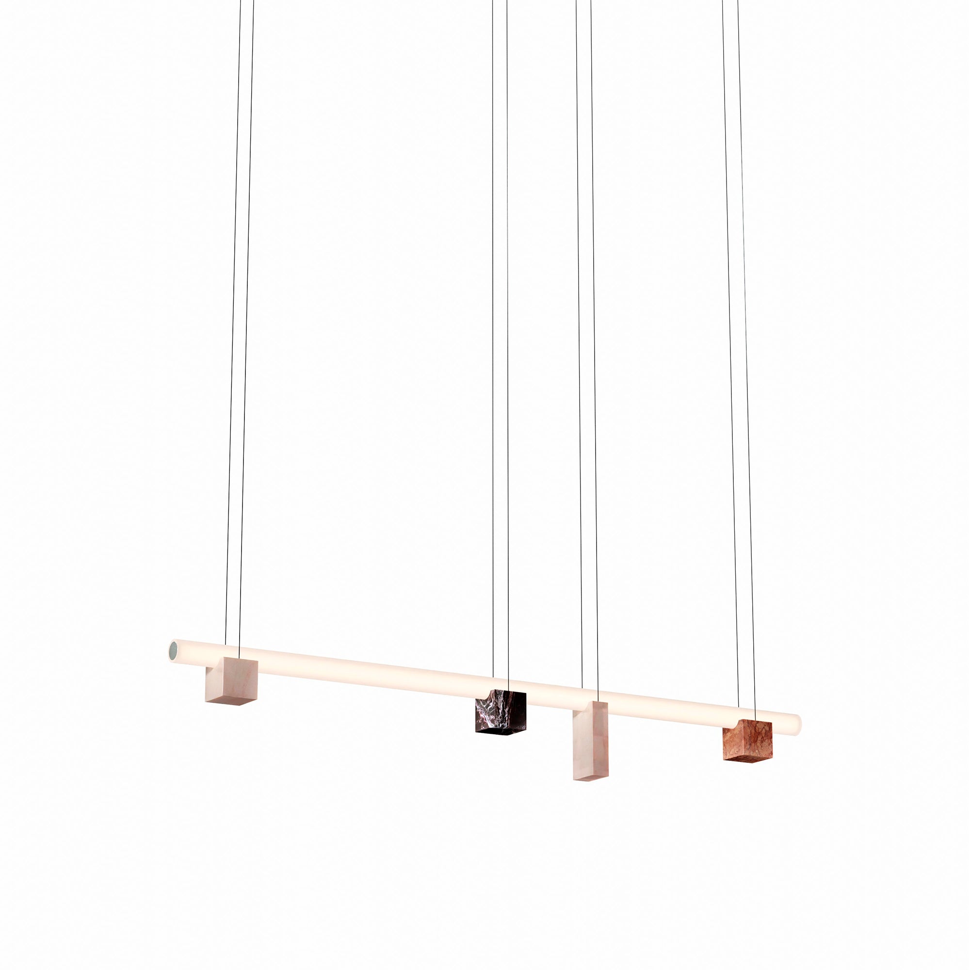 Isle 03B Suspension Lamp: Pink Portugal + Red Levanto + Red Negrais