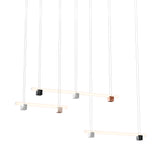 Isle 16 Suspension Lamp: Polished Aluminum + Black Marquina + Pink Portugal + Red Negrais Marble