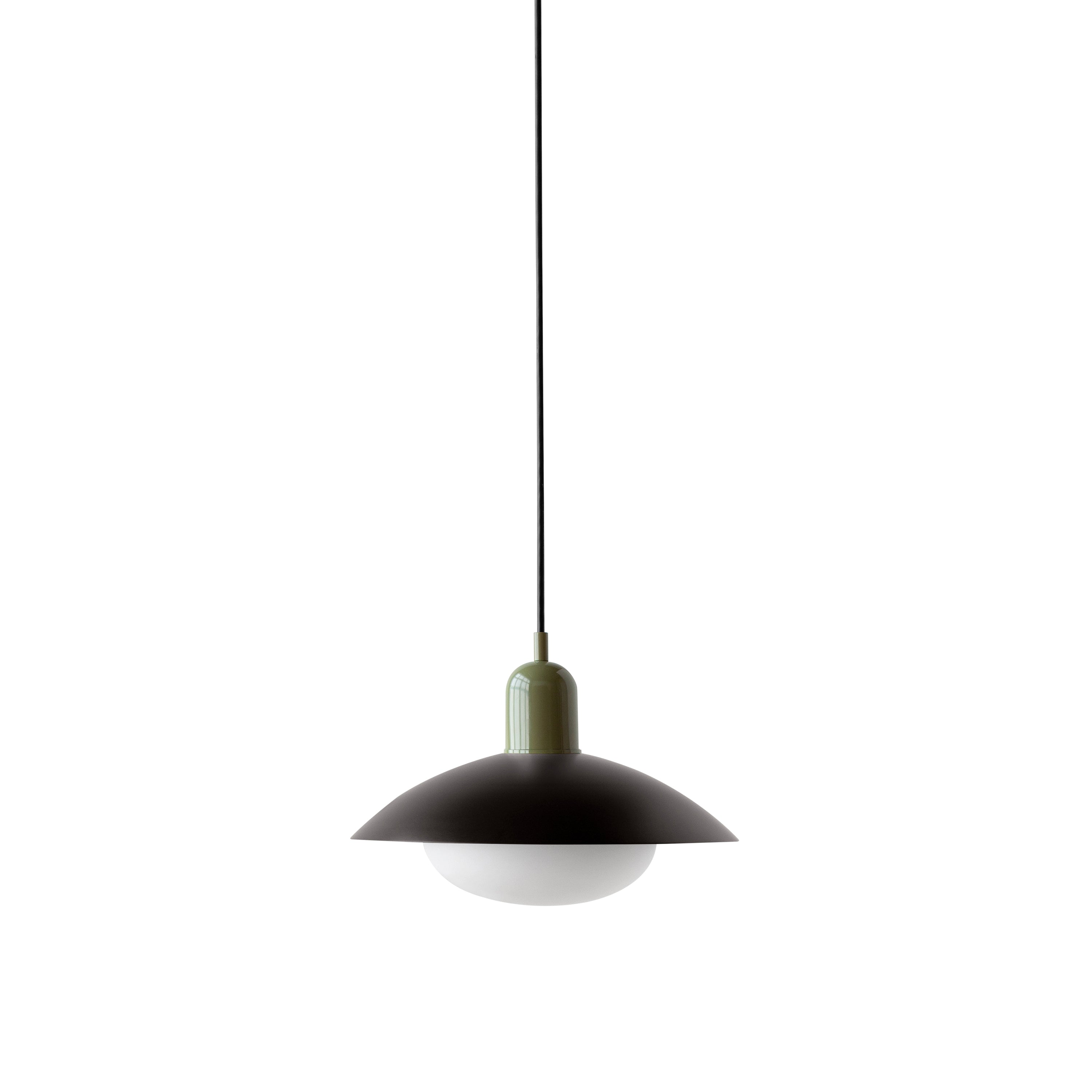 Arundel Mushroom Pendant: Black + Reed Green