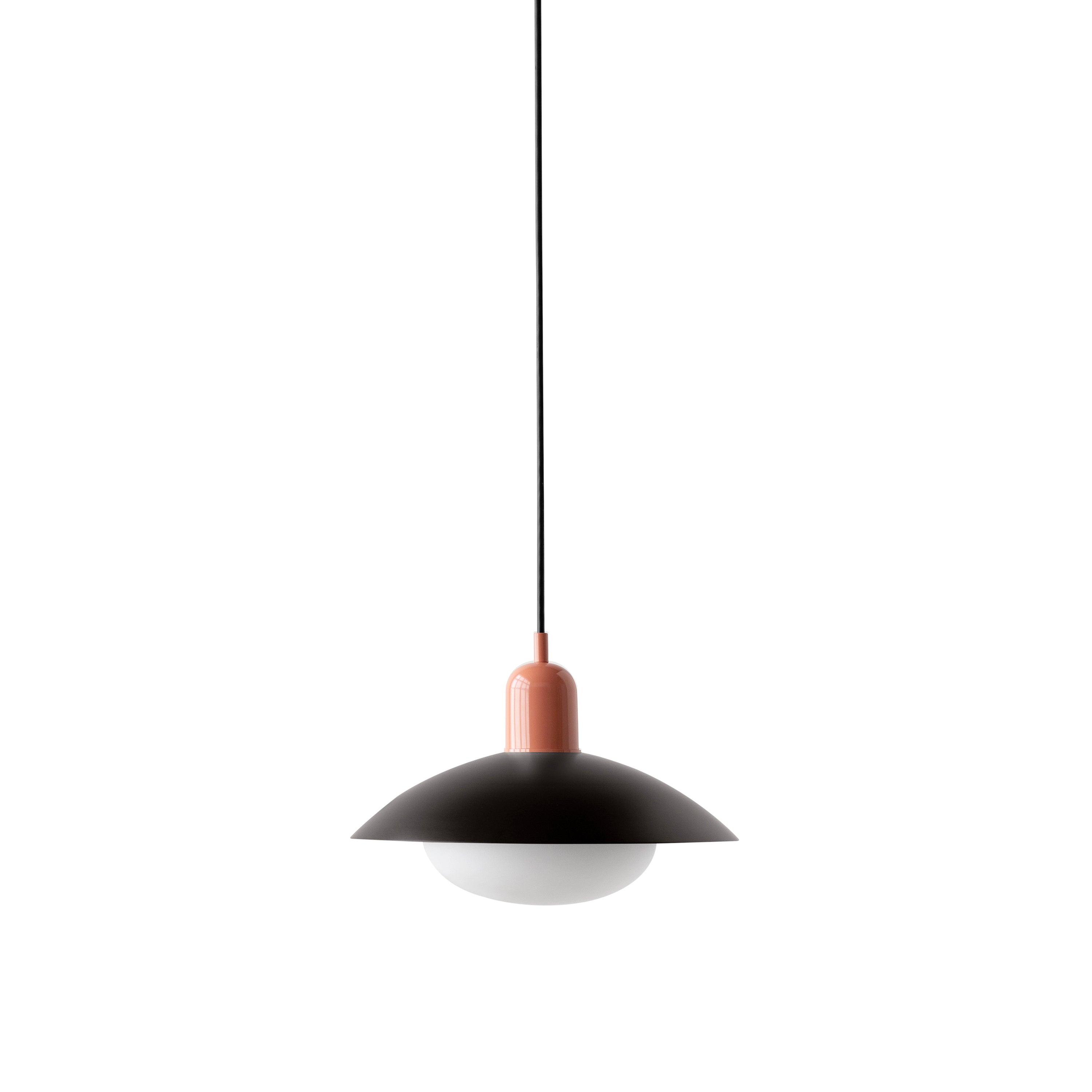 Arundel Mushroom Pendant: Black + Peach