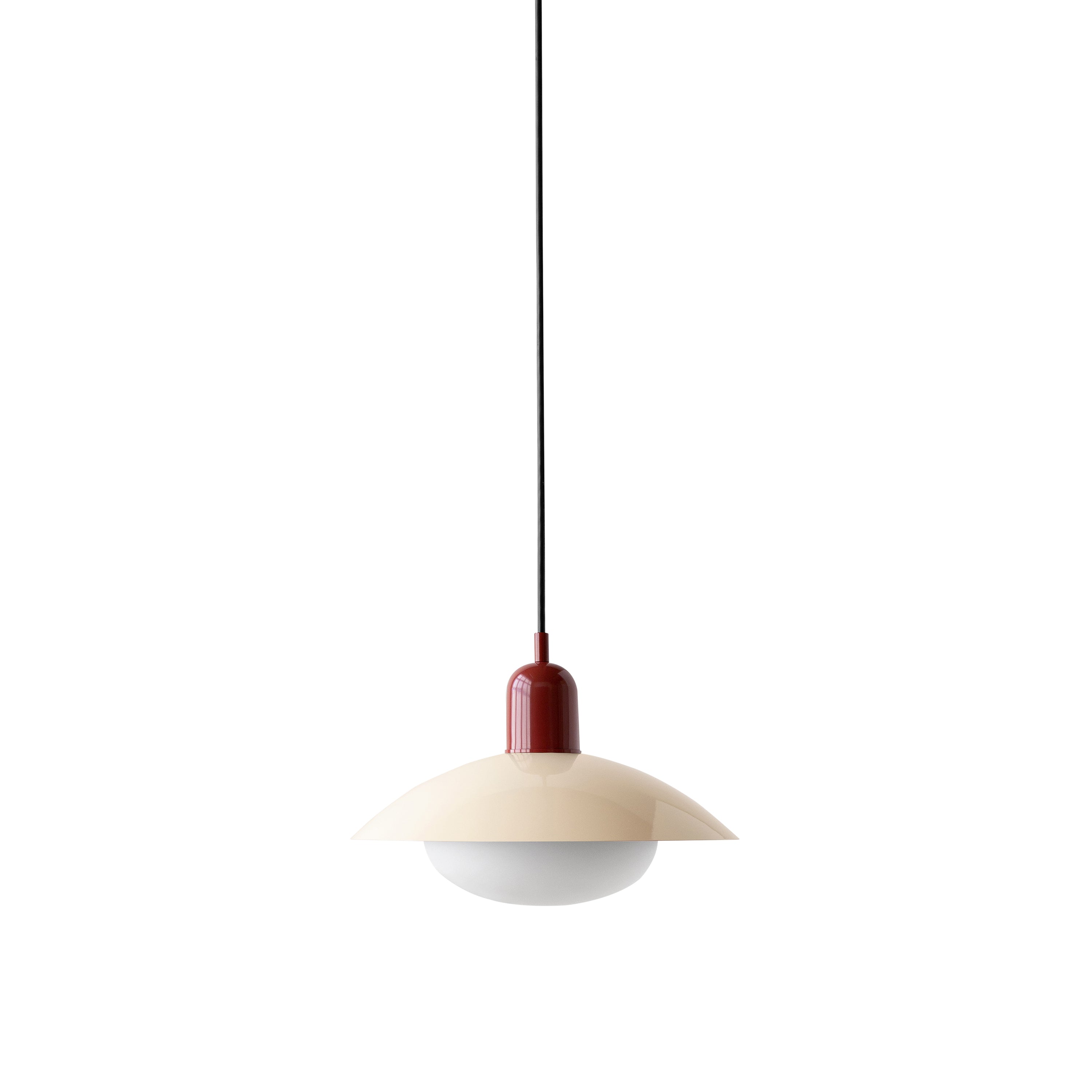 Arundel Mushroom Pendant: Bone + Oxide Red