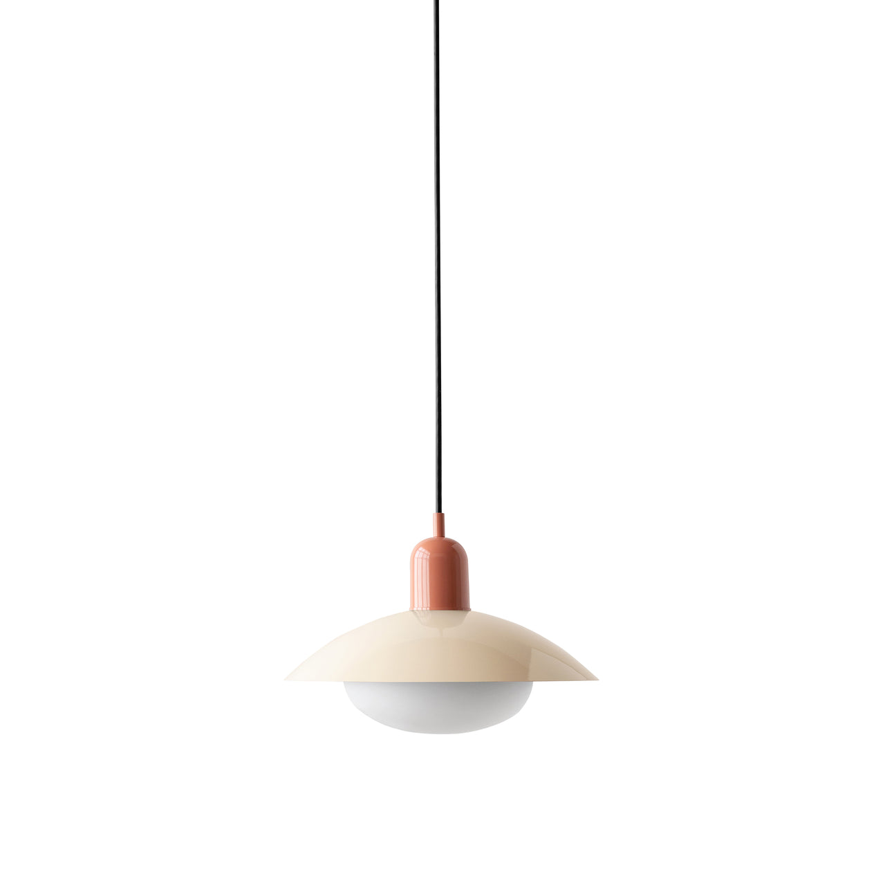 Arundel Mushroom Pendant: Bone + Peach