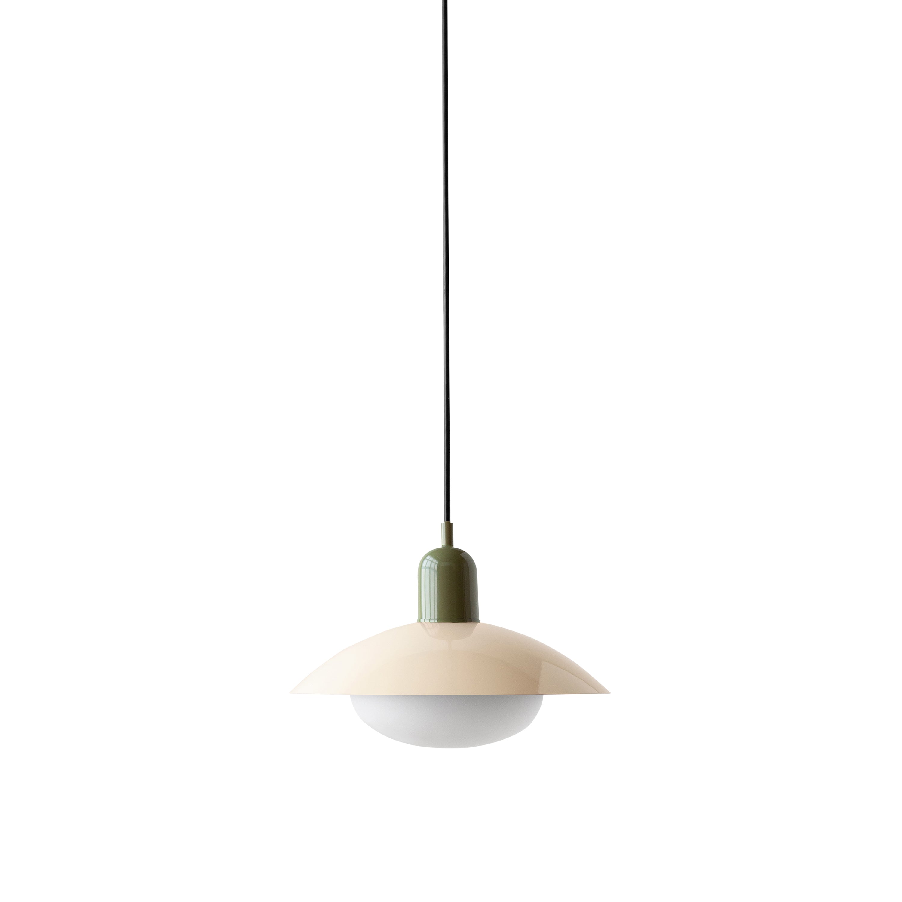 Arundel Mushroom Pendant: Bone + Reed Green