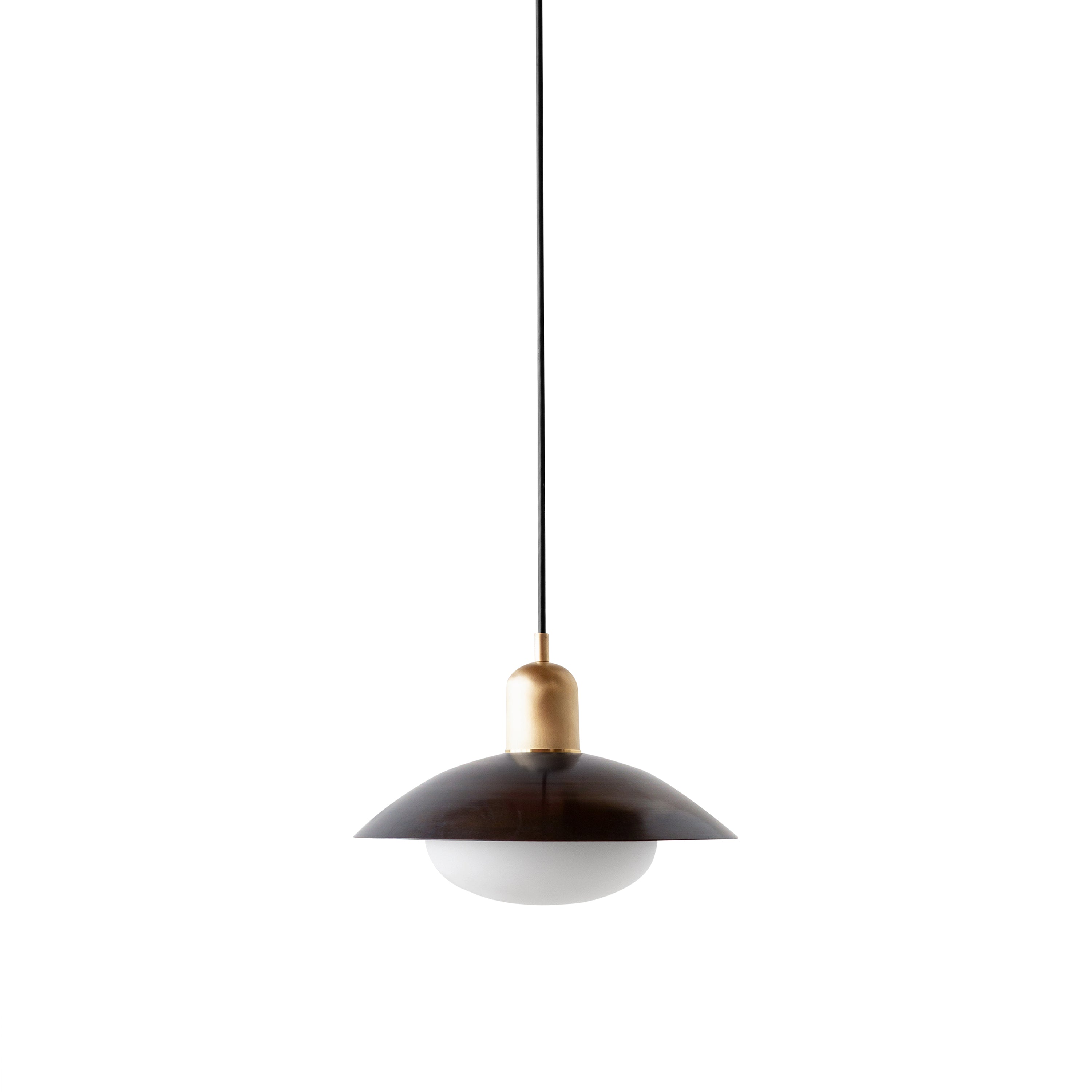 Arundel Mushroom Pendant: Patina Brass + Brass