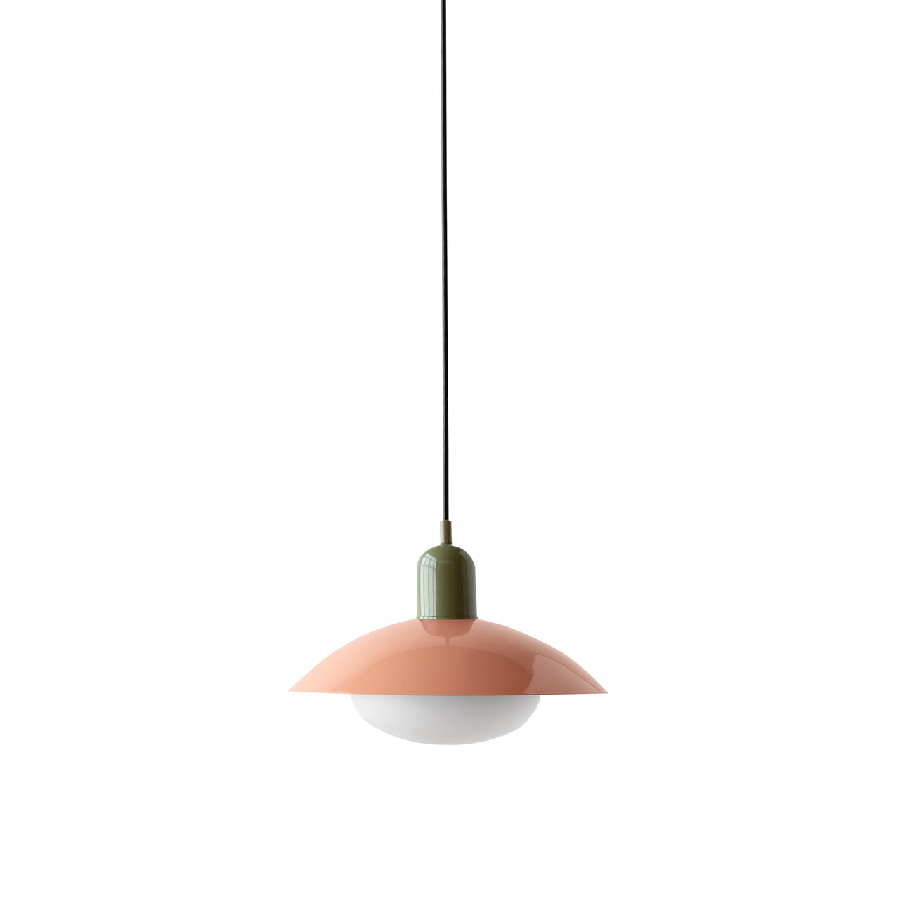 Arundel Mushroom Pendant: Peach + Reed Green