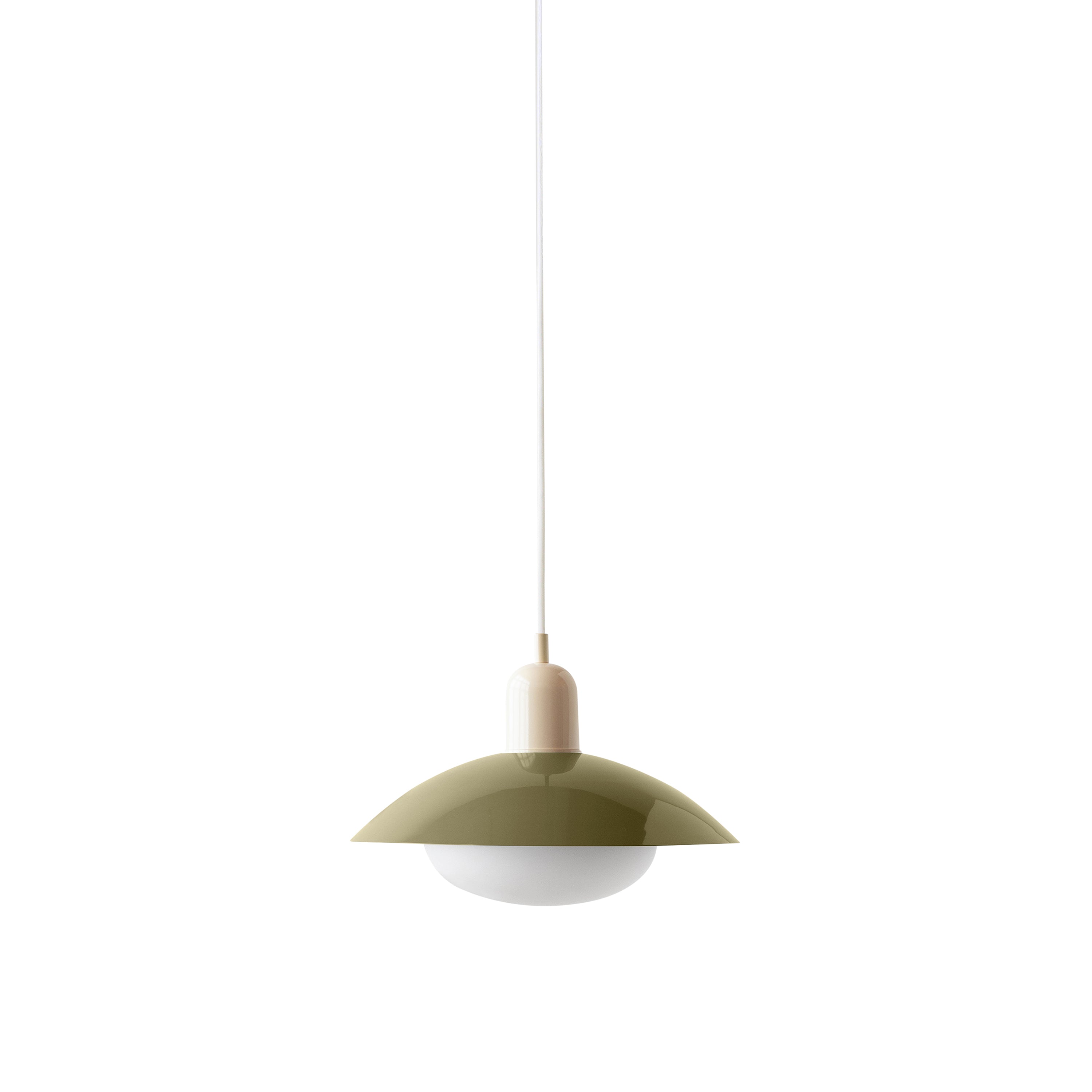 Arundel Mushroom Pendant: Reed Green + Bone