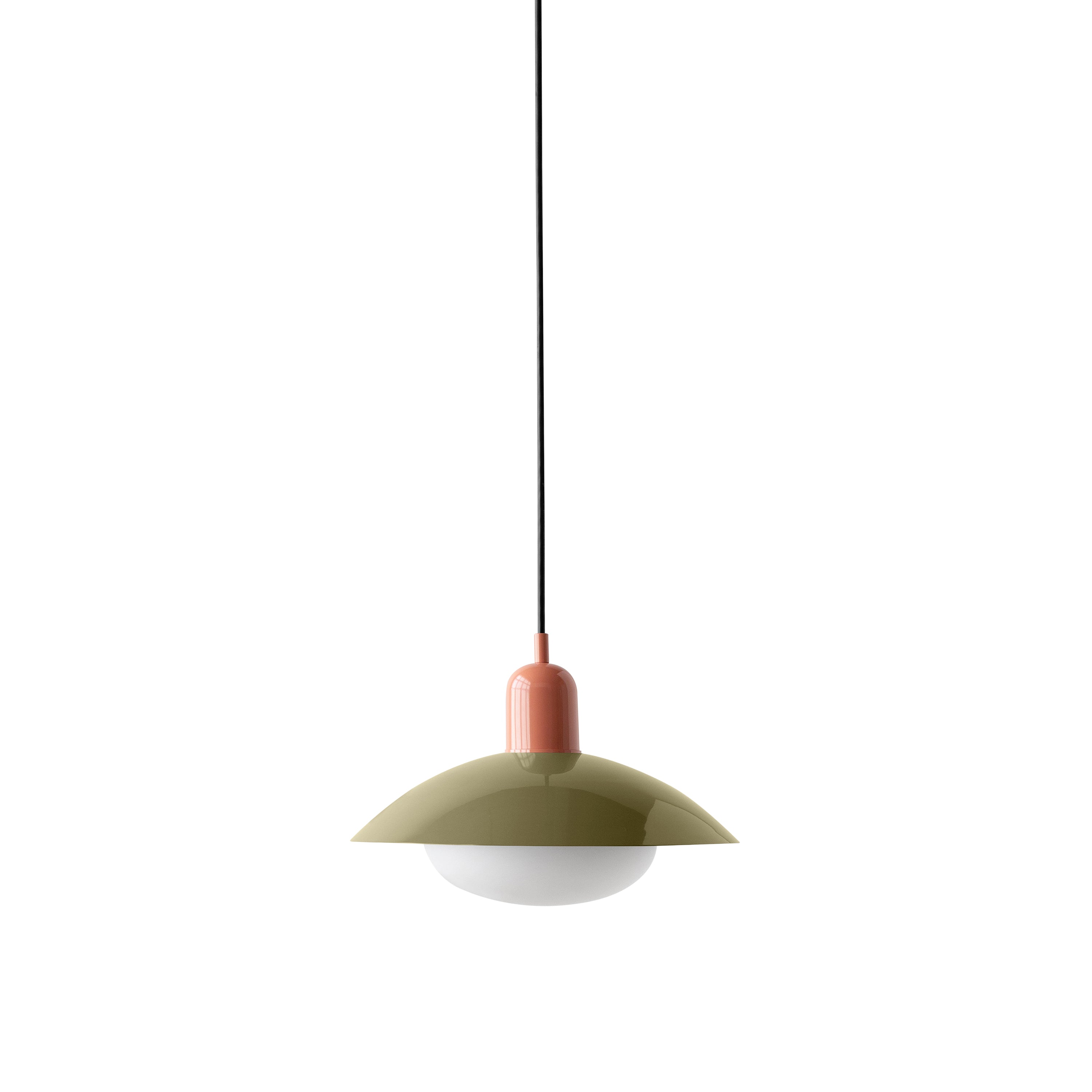 Arundel Mushroom Pendant: Reed Green + Peach