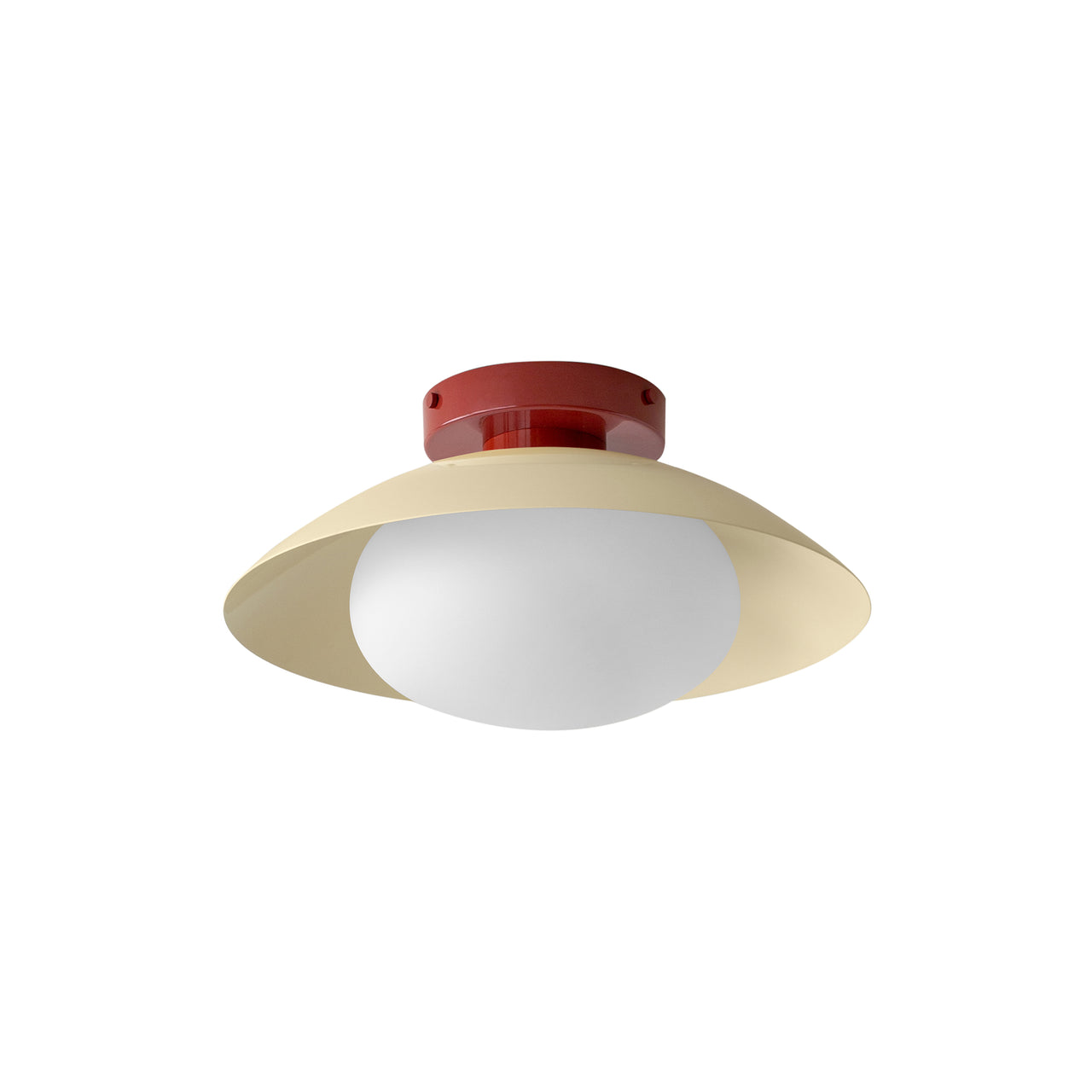 Arundel Mushroom Surface Mount: Bone + Oxide Red + Hardwire