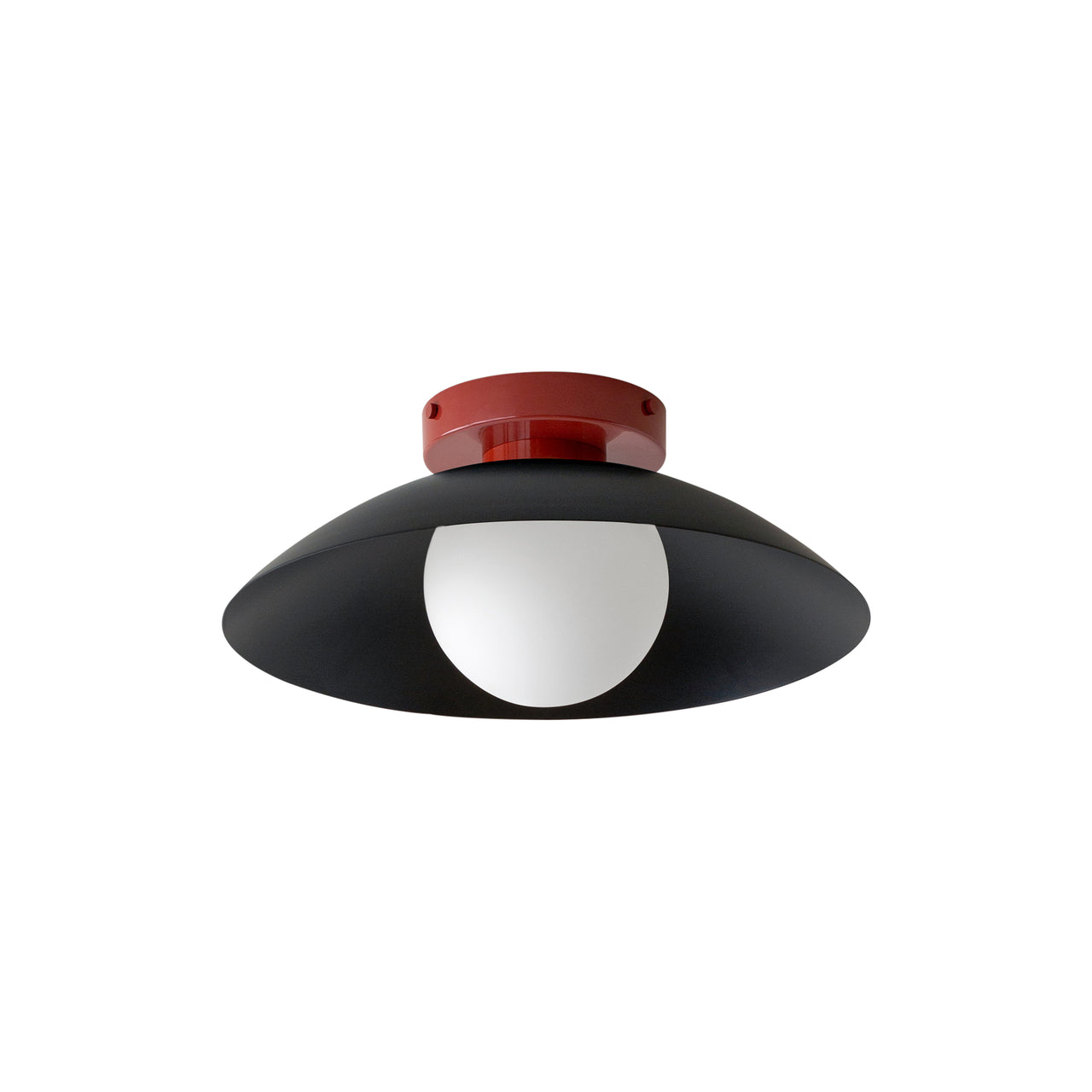 Arundel Orb Surface Mount: Black + Oxide Red + Hardwire