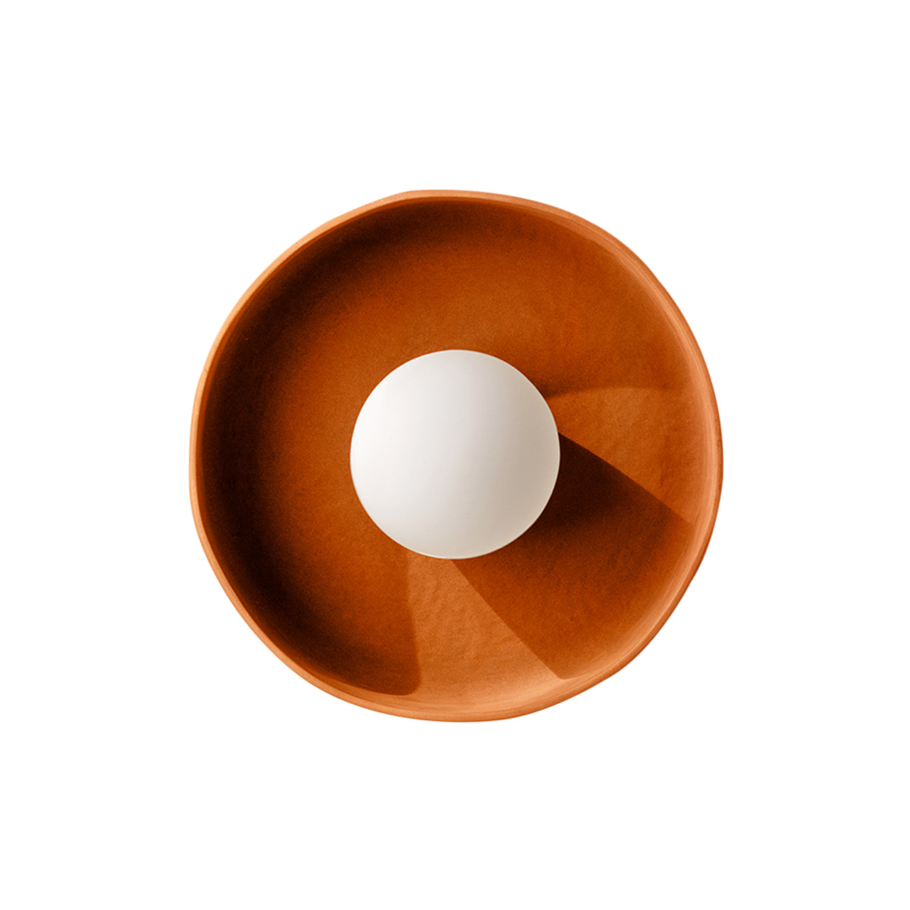 Ceramic Disc Orb Surface Mount: Terracotta Clay + Hardwire