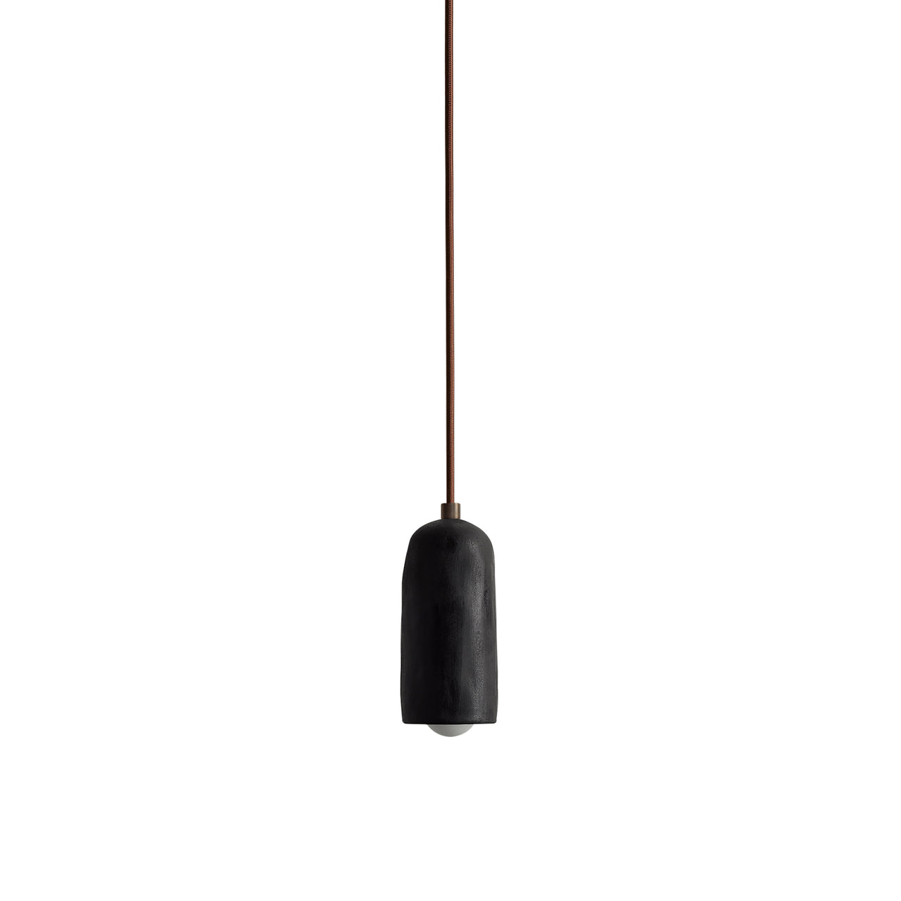 Ceramic Spot Pendant: Black Clay + Blackened Brass+ Chocolate Brown