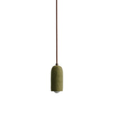 Ceramic Spot Pendant: Green Clay + Blackened Brass + Chocolate Brown