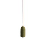 Ceramic Spot Pendant: Green Clay + Brass + Chocolate Brown