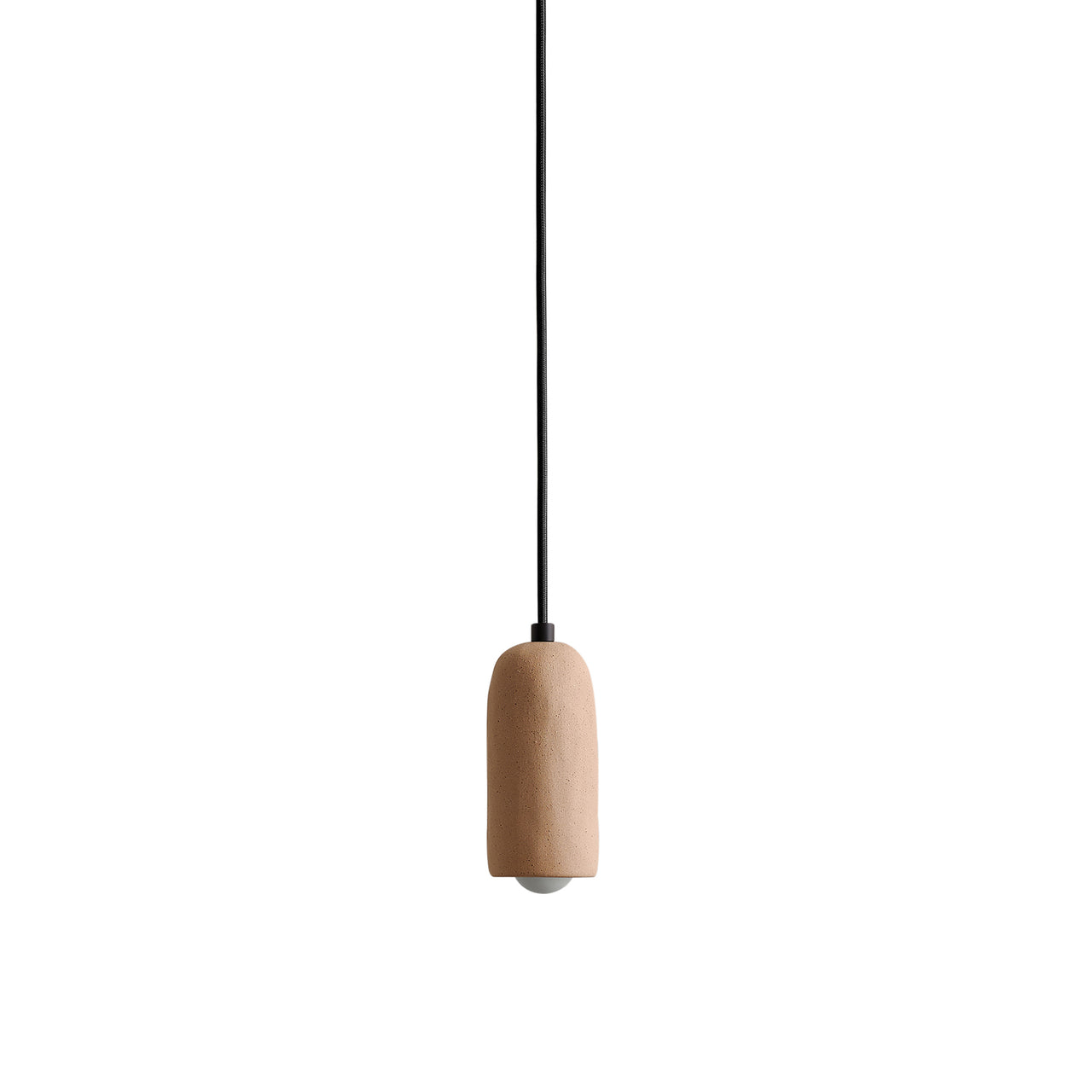 Ceramic Spot Pendant: Tan Clay + Black + Black