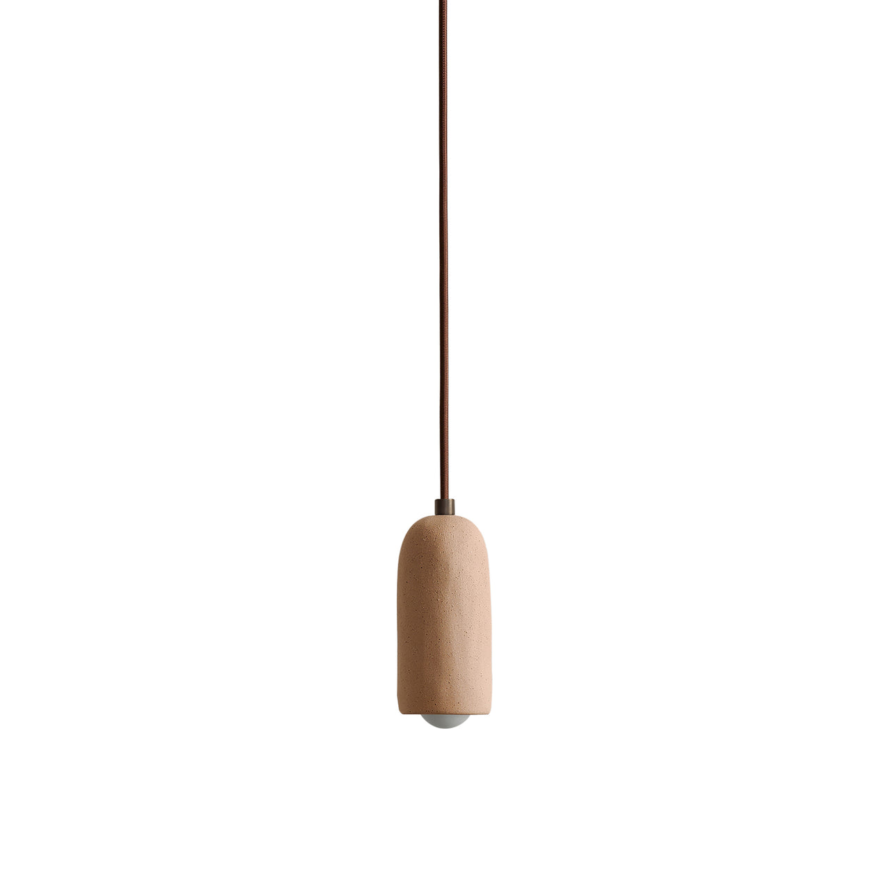 Ceramic Spot Pendant: Tan Clay + Blackened Brass + Chocolate Brown