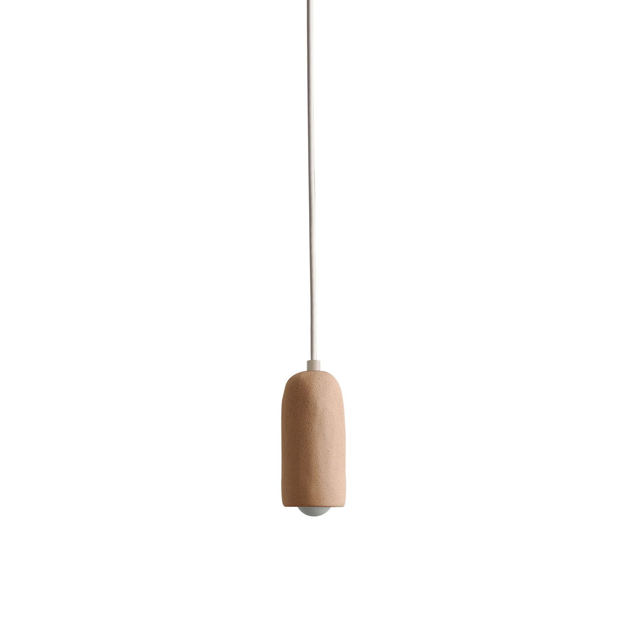 Ceramic Spot Pendant: Tan Clay + Bone + White