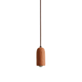 Ceramic Spot Pendant: Terracotta Clay + Blackened Brass + Chocolate Brown