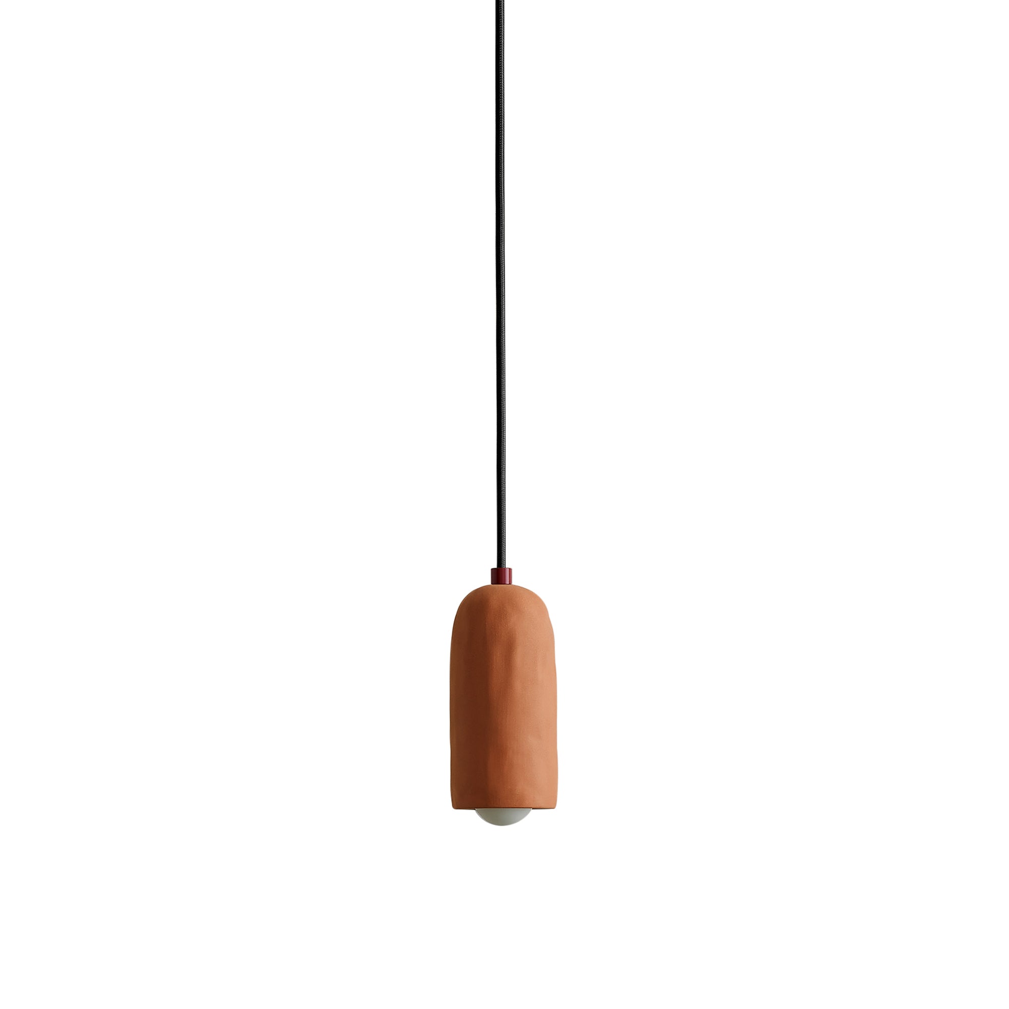 Ceramic Spot Pendant: Terracotta Clay + Oxide Red + Black