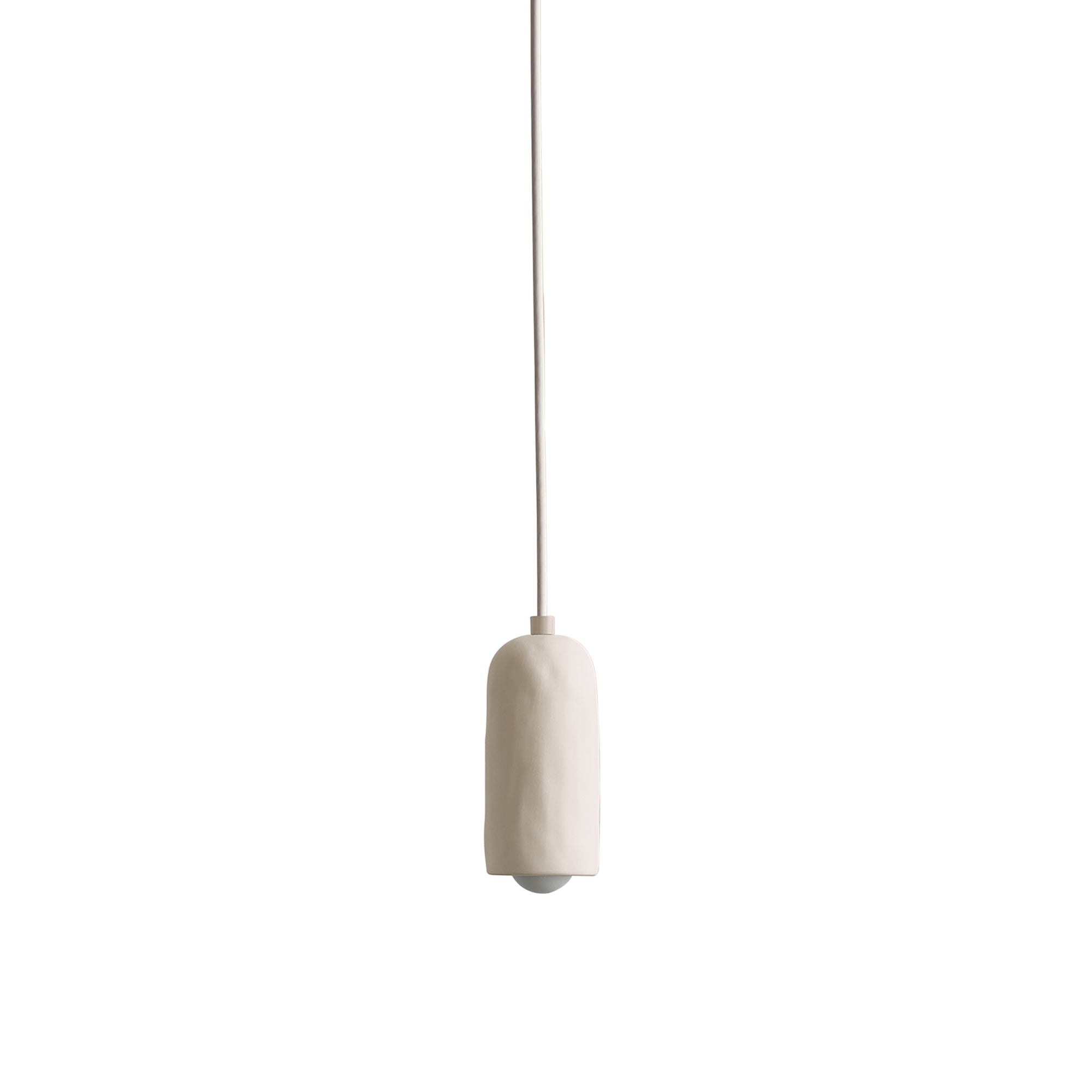 Ceramic Spot Pendant: White Clay + Bone + White