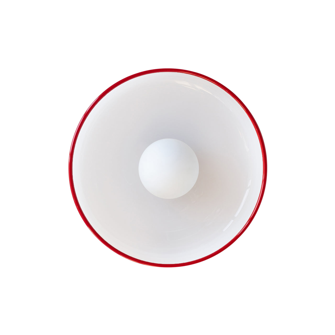 Disc Medium Surface Mount: Outdoor + Opaline + Red Rim