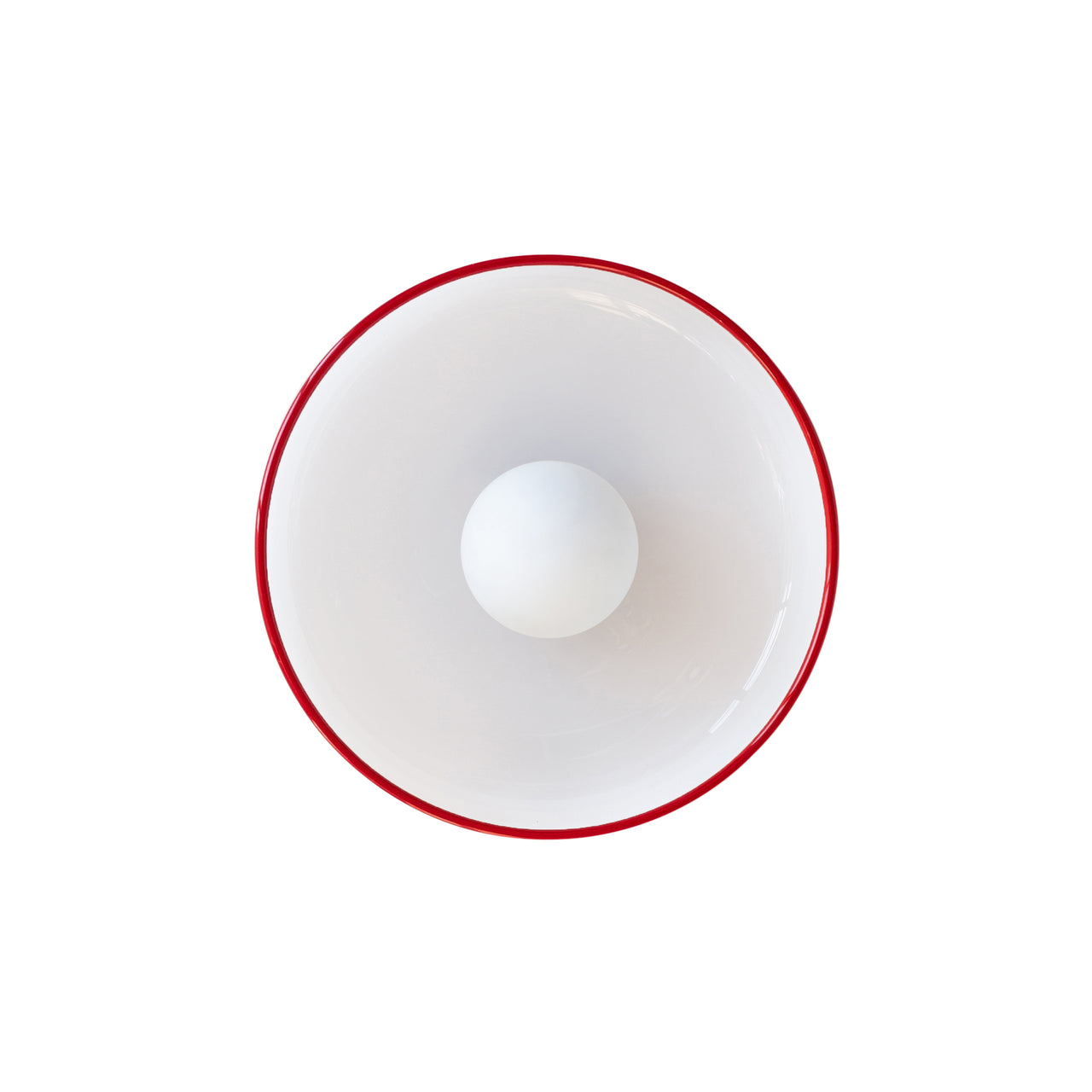 Disc Small Surface Mount: Outdoor + Opaline + Red Rim