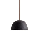 Dome Pendant: Black Clay + Blackened Brass + Chocolate Brown