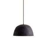 Dome Pendant: Black Clay + Patina Brass + Chocolate Brown