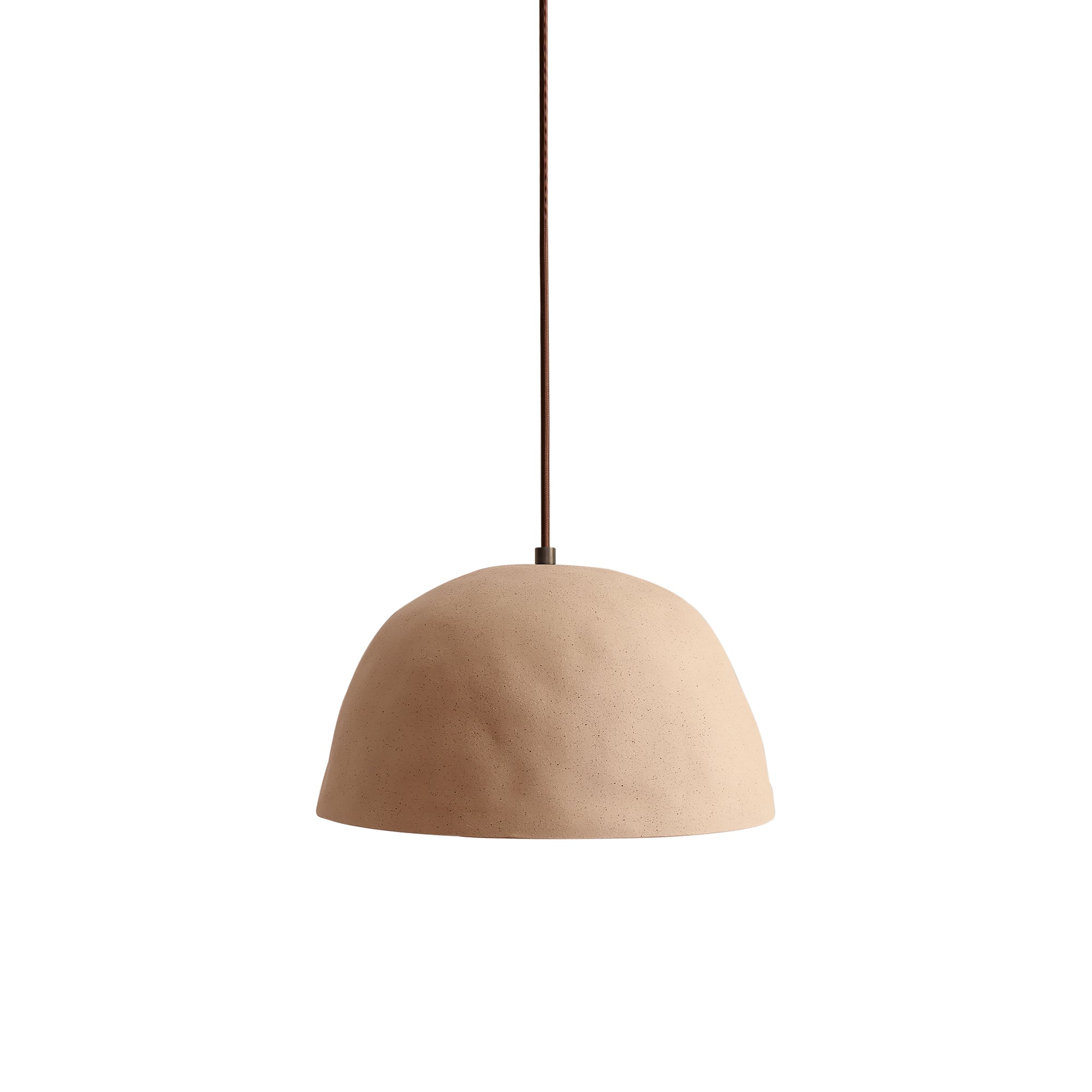 Dome Pendant: Tan Clay + Blackened Brass + Chocolate Brown