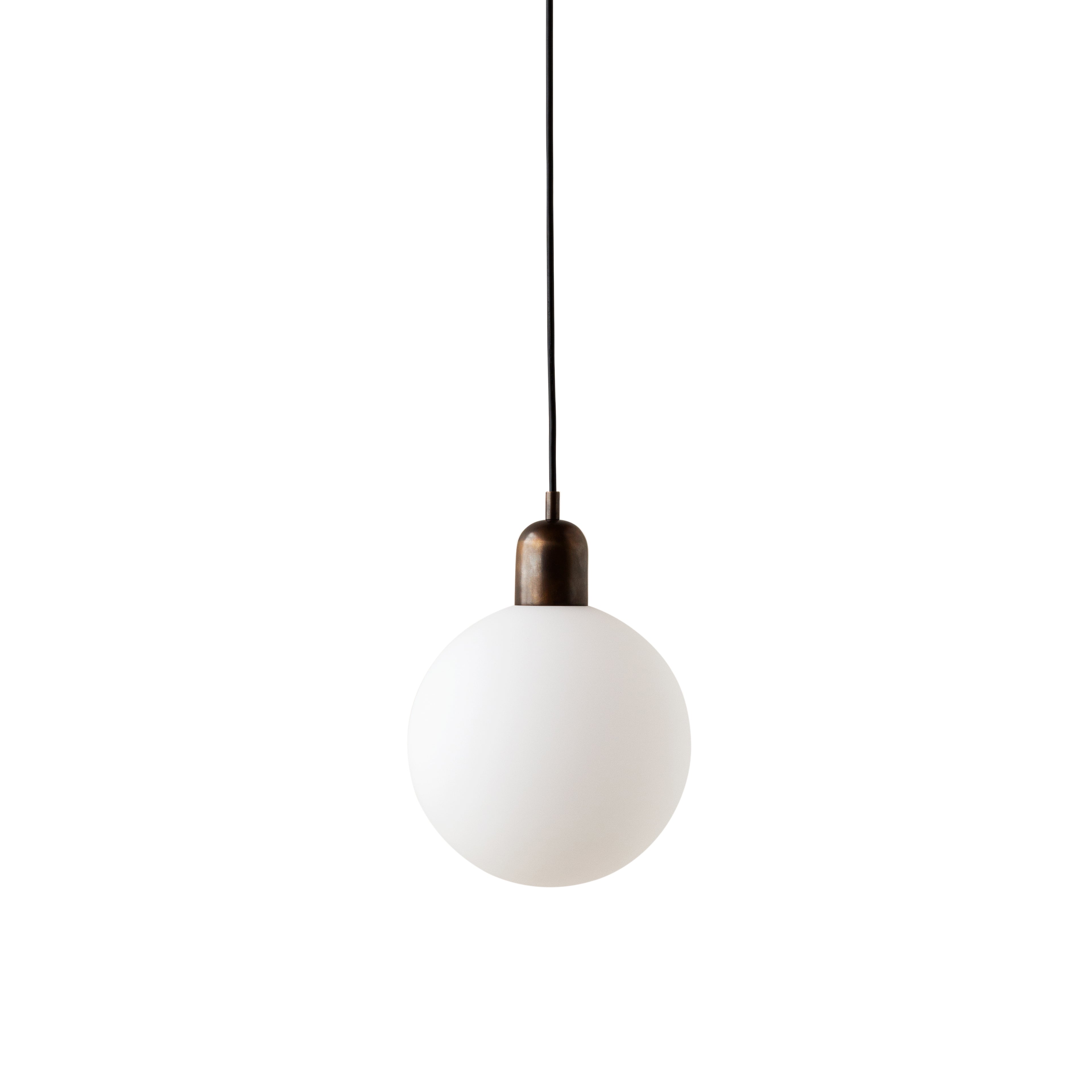 Orb Pendant: Outdoor + Patina Brass + Large - 9.9