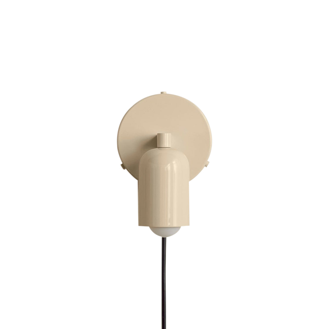 Fixed Down Sconce: Plug-in + Bone + Black