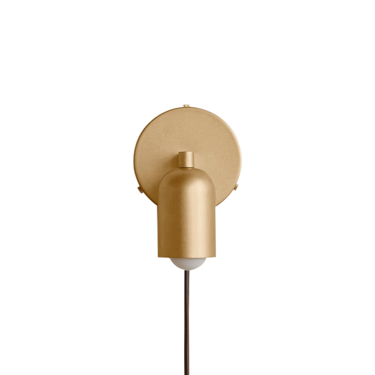 Fixed Down Sconce: Plug-in + Brass + Chocolate Brown