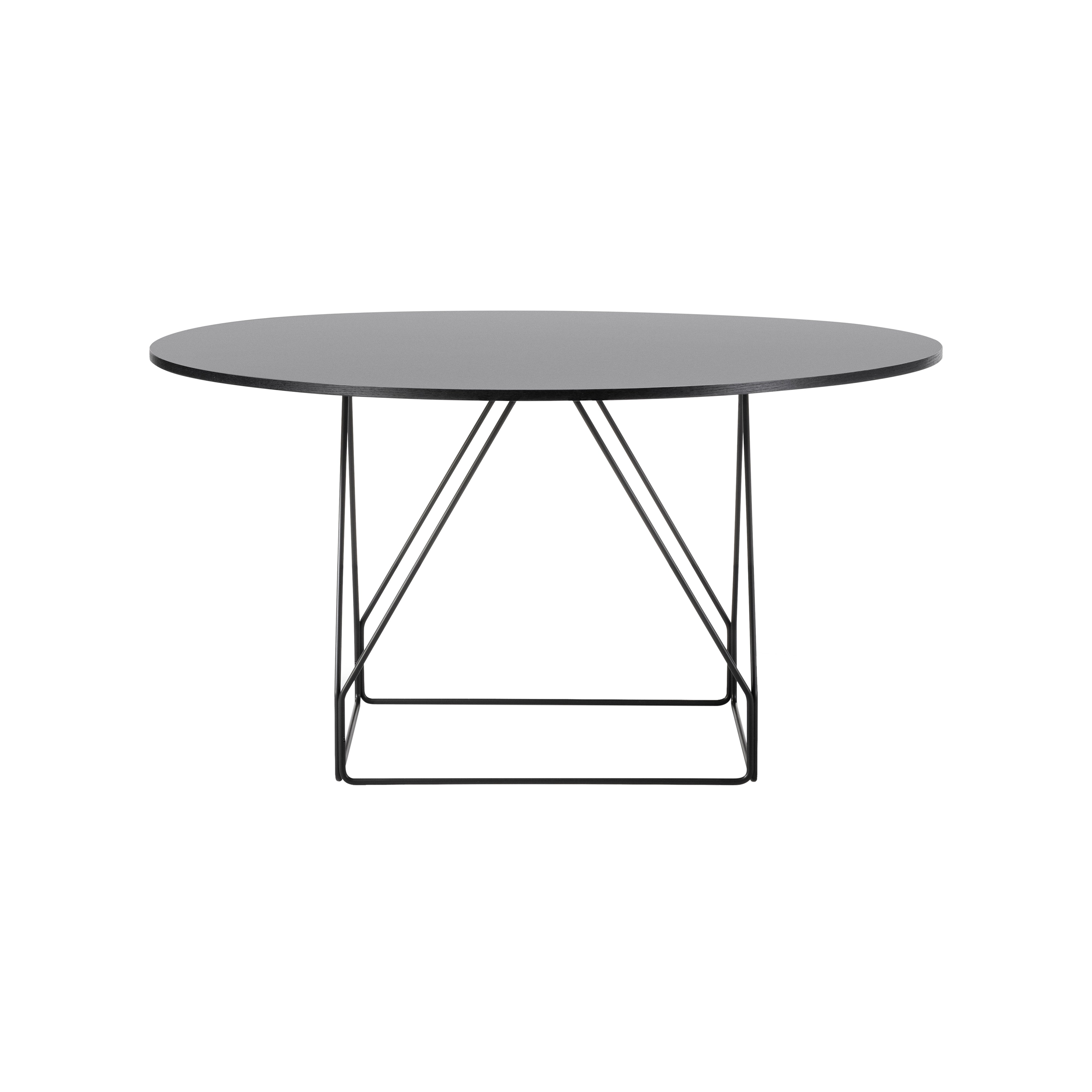 JG Table: Round + Black Linoleum +  Black