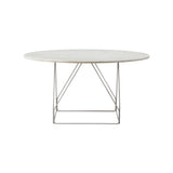 JG Table: Round + Ivory Quartzite + Stainless Steel