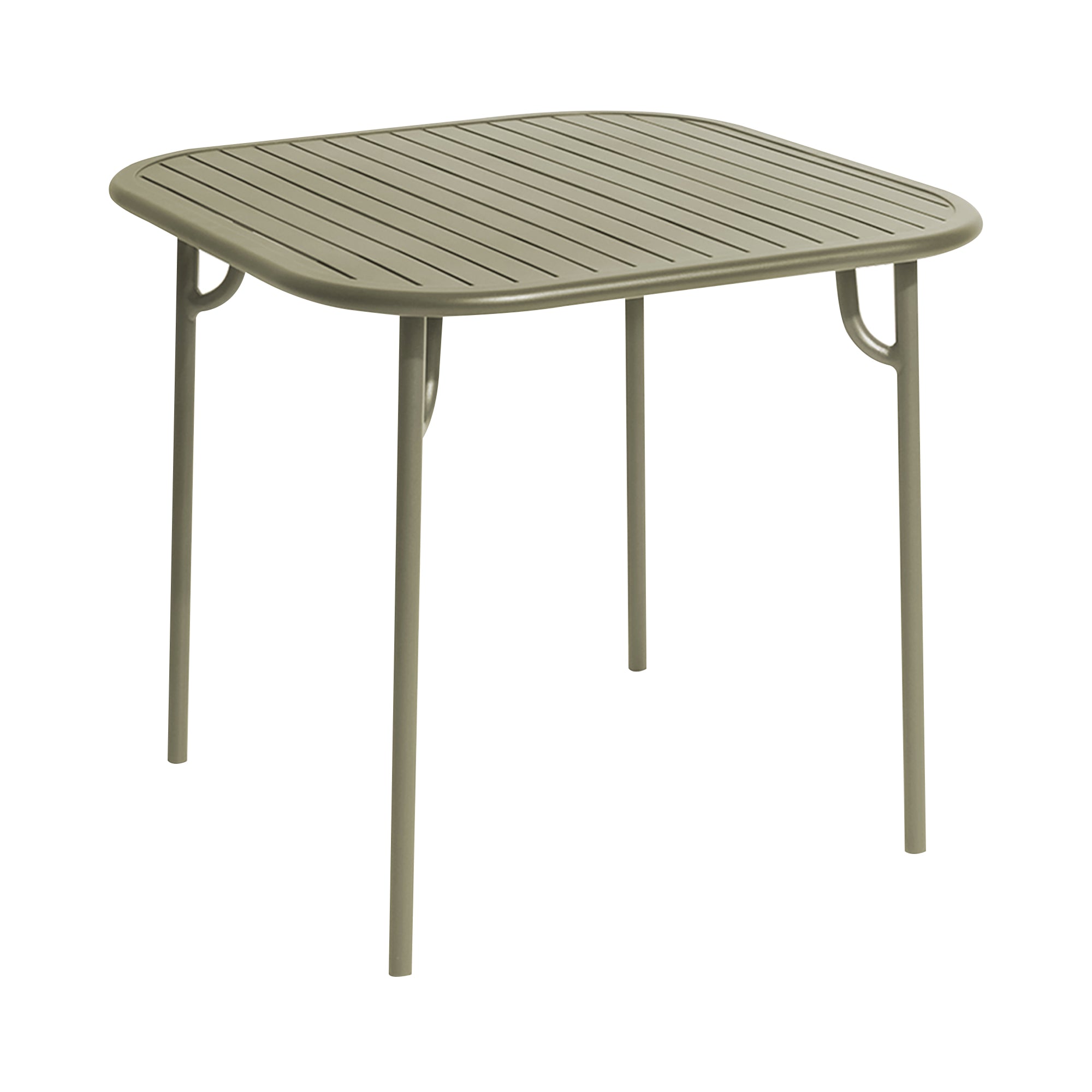 Week-End Square Dining Table with Slats: Jade Green