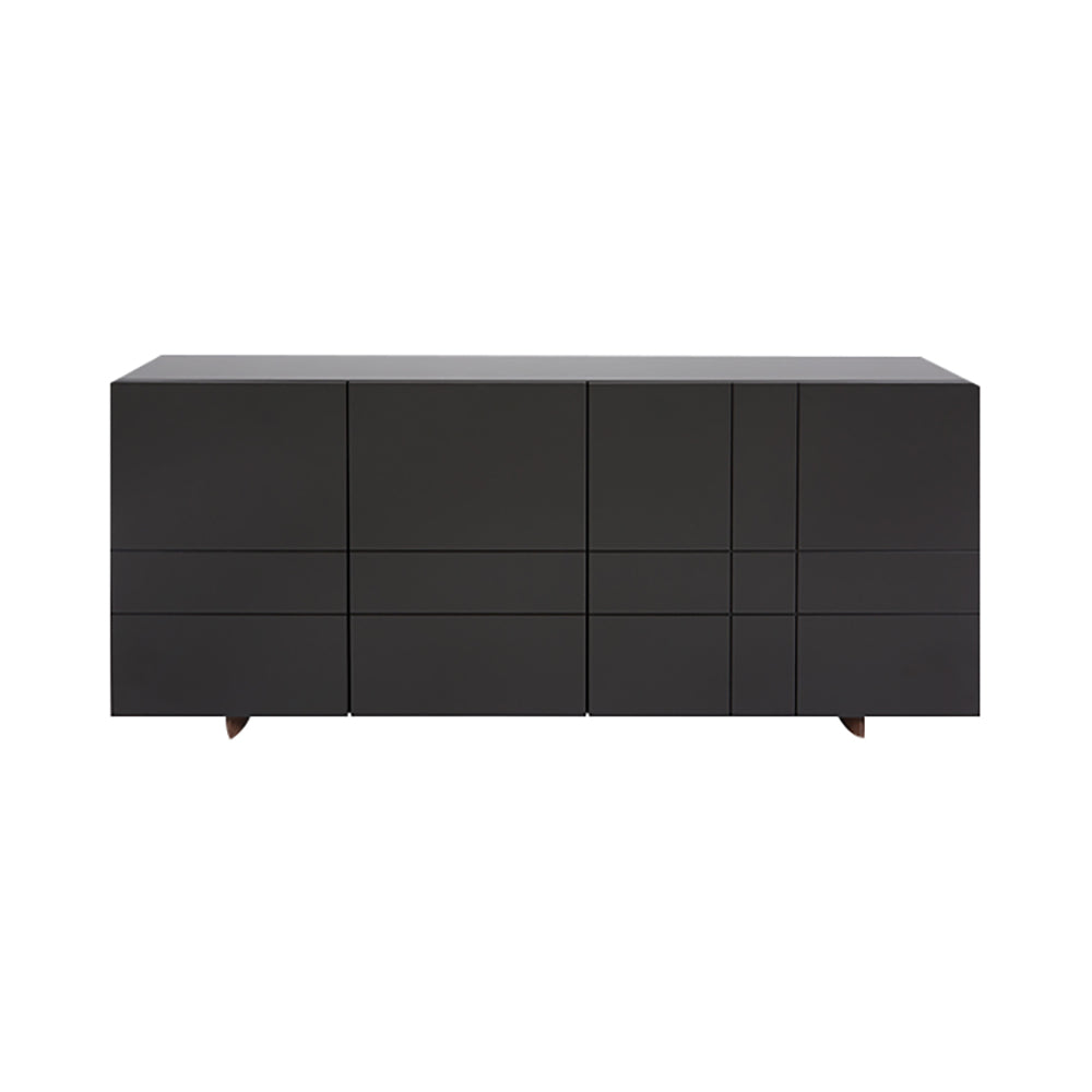 Kilt Sideboard 137 with Drawers: Char grey + Dark Smoked Oak