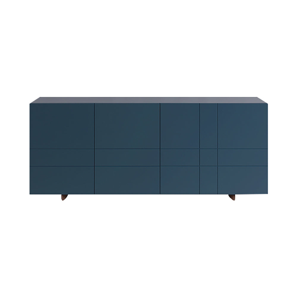 Kilt Sideboard 137 with Drawers: Deep Blue + Dark Smoked Oak