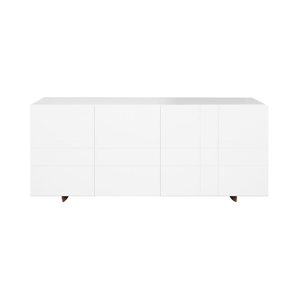 Kilt Sideboard 137 with Drawers: White + Dark Smoked Oak