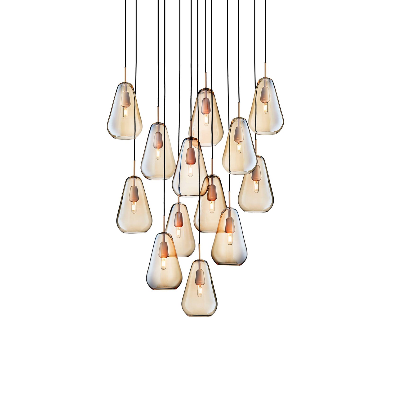 Anoli 13 Chandelier: Gold + Black