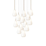 Anoli 13 Chandelier: Opal White + White