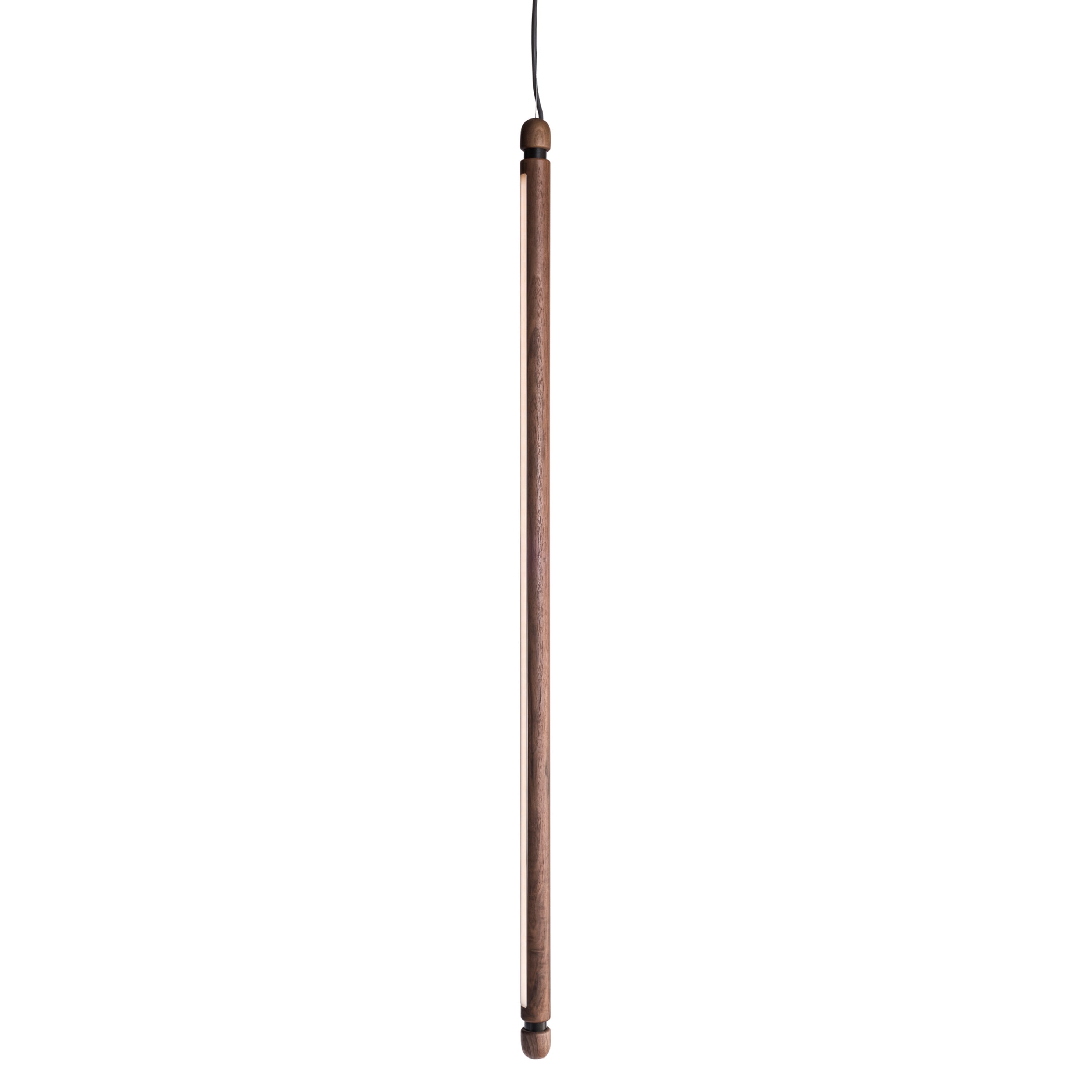 Linea Suspension Lamp: Vertical + Walnut + Graphite