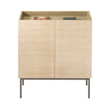 Luc 100 Cabinet: Glass Top + White Stained Oak + Taupe