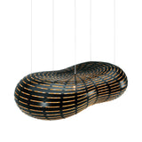 Cloud Suspension Light: Large - 67.6 + Black + Bamboo + White