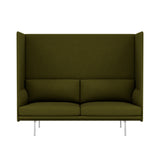 Outline Highback 2-Seater Sofa: Large + Low + Polished Aluminum